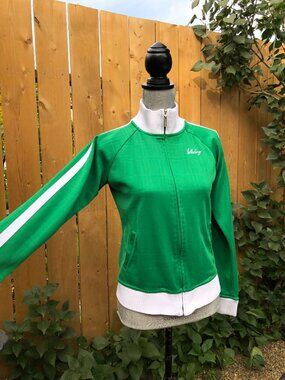 Y2K Billabong Track Varsity Jacket with Ribbed White Collar Sporty Size L